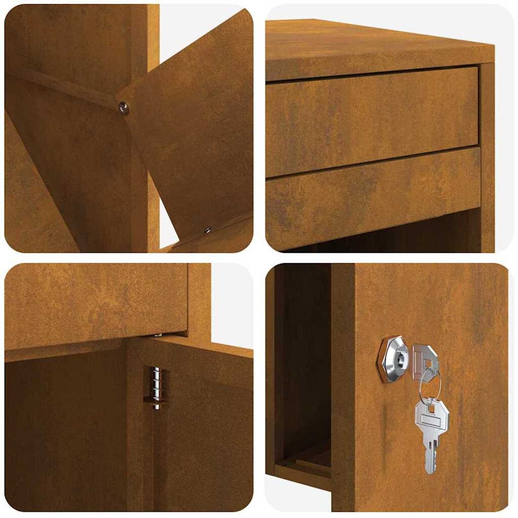 vidaXL Θυρίδα Πακέτων Σκ rusty 41 x 38 x 103 εκ