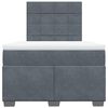 vidaXL Κρεβάτι Boxspring με Στρώμα Σκούρο Γκρι 120x190 εκ. Βελούδινο