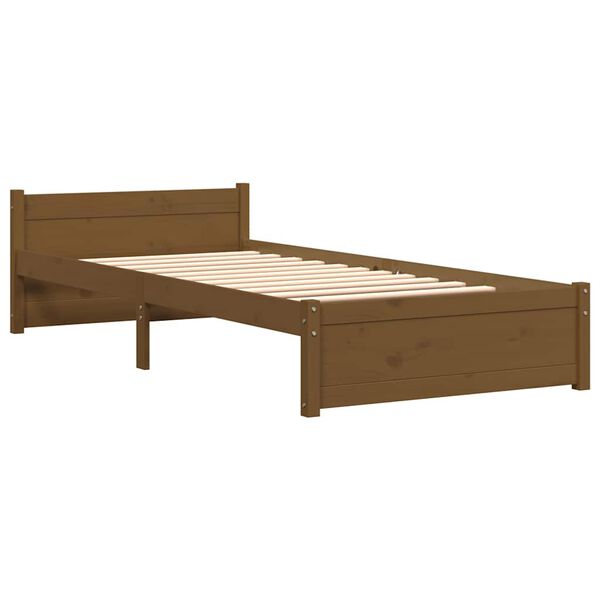 vidaXL Πλαίσιο Κρεβατιού Μελί 75x190 εκ. Ξύλο Πεύκου Small Single