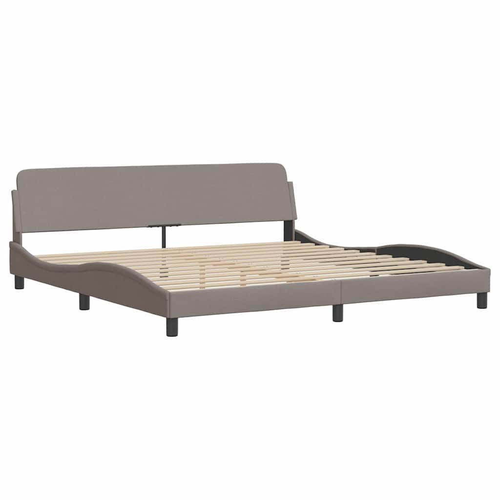 vidaXL Σκελετός Κρεβατιού Χωρίς Στρώμα Taupe 200x200 εκ.Υφασμάτινο