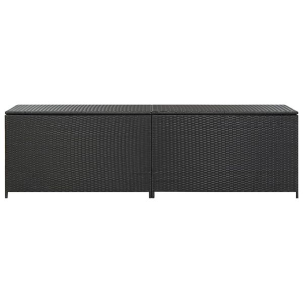 vidaXL Κουτί Αποθήκευσης Κήπου Μαύρο 200x50x60 εκ. από Συνθετικό Ρατάν