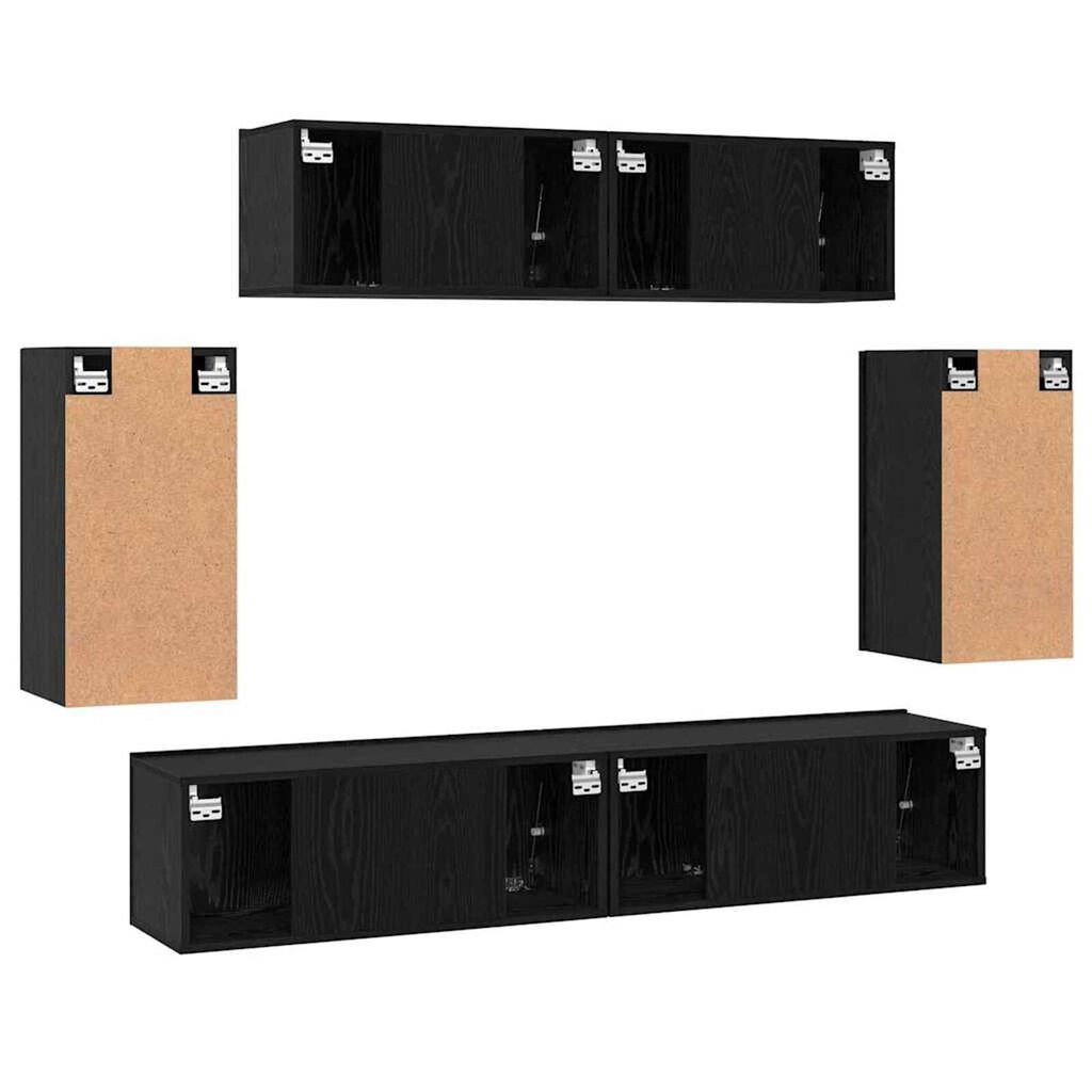 vidaXL Σετ επίπλου τηλεόρασης 6 pcs Μαύρη δρυς 80 x 30 x 30 εκ