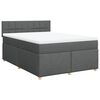 vidaXL Κρεβάτι Boxspring με Στρώμα Σκούρο Γκρι 160x200 εκ Υφασμάτινο