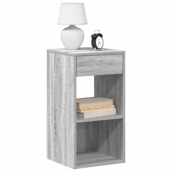 vidaXL Κομοδίνο με συρτάρι Γκρι Sonoma 35x34x66,5 εκ.