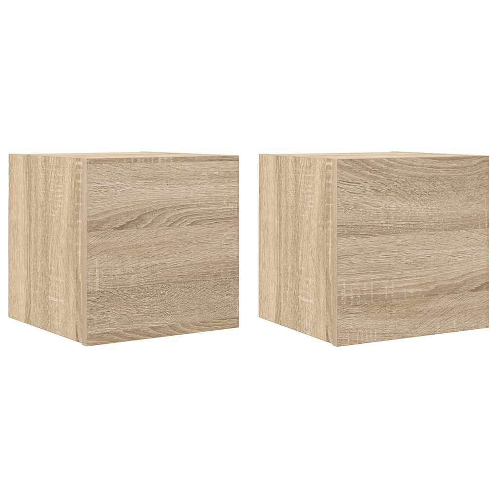 vidaXL Έπιπλα Τηλεόρασης Κρεμαστά 2 τεμ. Sonoma Δρυς 30,5 x 30 x 30εκ
