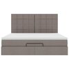 vidaXL Οθωμανικό κρεβάτι με στρώμα Taupe 180x200cm ύφασμα