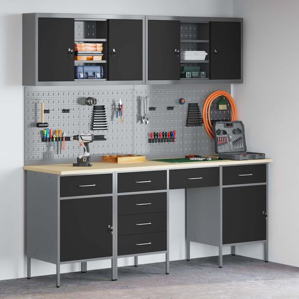 vidaXL &Nu;&tau;&omicron;&upsilon;&lambda;ά&pi;&alpha; &Epsilon;&rho;&gamma;&alpha;&sigma;ί&alpha;&sigmaf; 10 pcs &Mu;&alpha;ύ&rho;&omicron; &Mu;&eta;&chi;&alpha;&nu;&iota;&sigma;&mu;έ&nu;&omicron; &xi;ύ&lambda;&omicron; &kappa;&alpha;&iota; &alpha;&tau;&sigma;ά&lambda;&iota;