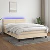 vidaXL &Kappa;&rho;&epsilon;&beta;ά&tau;&iota; Boxspring &mu;&epsilon; &Sigma;&tau;&rho;ώ&mu;&alpha; & LED &Kappa;&rho;&epsilon;&mu; 140x200 &epsilon;&kappa;. &Upsilon;&phi;&alpha;&sigma;&mu;ά&tau;&iota;&nu;&omicron;