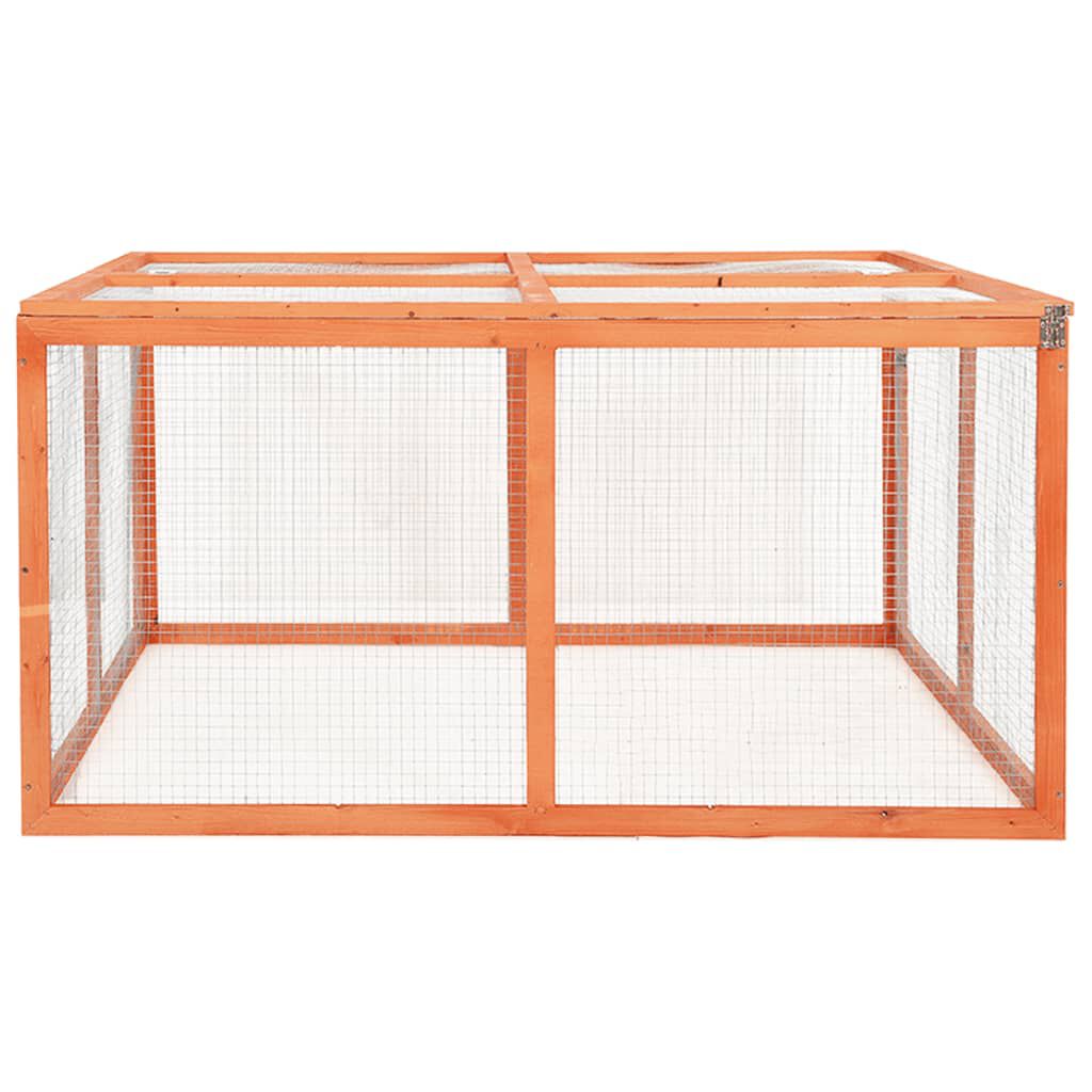 vidaXL Κλουβί Κουνελιών 124 x 120 x 60 εκ. από Μασίφ Ξύλο Ελάτης