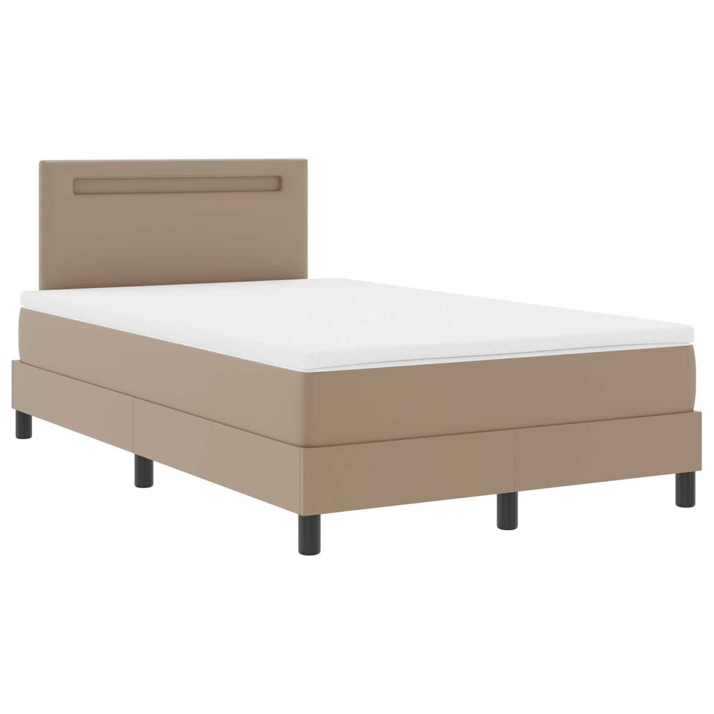 vidaXL Κρεβάτι με Στρώμα Cappuccino, 120x200 εκ, Τεχνητό Δέρμα