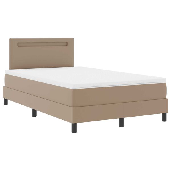vidaXL Κρεβάτι με Στρώμα Cappuccino, 120x200 εκ, Τεχνητό Δέρμα