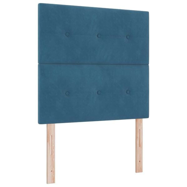 κρεβάτι box spring με στρώμα vidaXL σε σκούρο μπλε 90x190 εκ. βελούδο