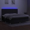 vidaXL &Kappa;&rho;&epsilon;&beta;ά&tau;&iota; Boxspring &mu;&epsilon; &Sigma;&tau;&rho;ώ&mu;&alpha; & LED &Mu;&alpha;ύ&rho;&omicron; 200x200 &epsilon;&kappa;. &Upsilon;&phi;&alpha;&sigma;&mu;ά&tau;&iota;&nu;&omicron;