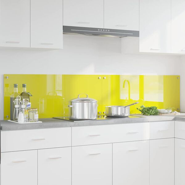 vidaXL Πίσω Πάνελ Κουζίνας 2 pcs Κίτρινο 100 x 40 cm σκληρυμένο γυαλί