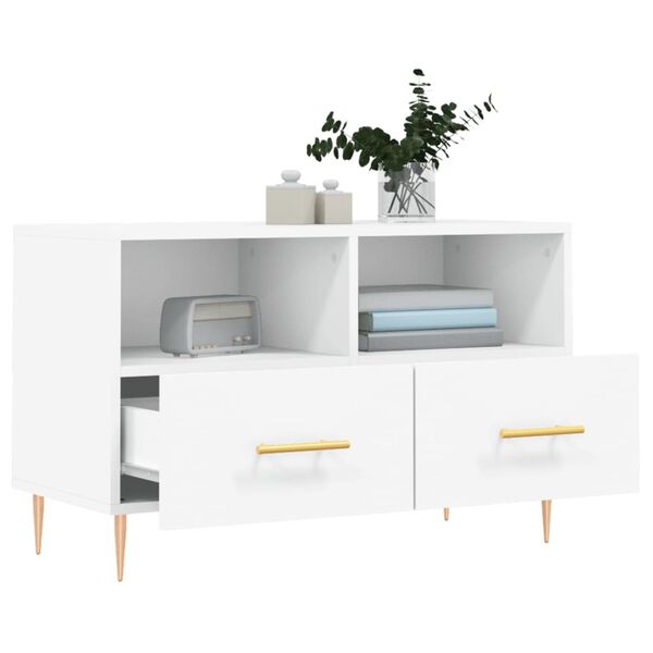 vidaXL Έπιπλο Τηλεόρασης Λευκό 80 x 36 x 50 εκ. από Επεξεργασμένο Ξύλο