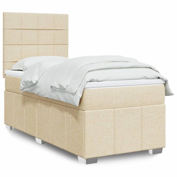 vidaXL &Kappa;&rho;&epsilon;&beta;ά&tau;&iota; Boxspring &mu;&epsilon; &Sigma;&tau;&rho;ώ&mu;&alpha; &Kappa;&rho;&epsilon;&mu; 80 x 200 &epsilon;&kappa;. &Upsilon;&phi;&alpha;&sigma;&mu;ά&tau;&iota;&nu;&omicron;