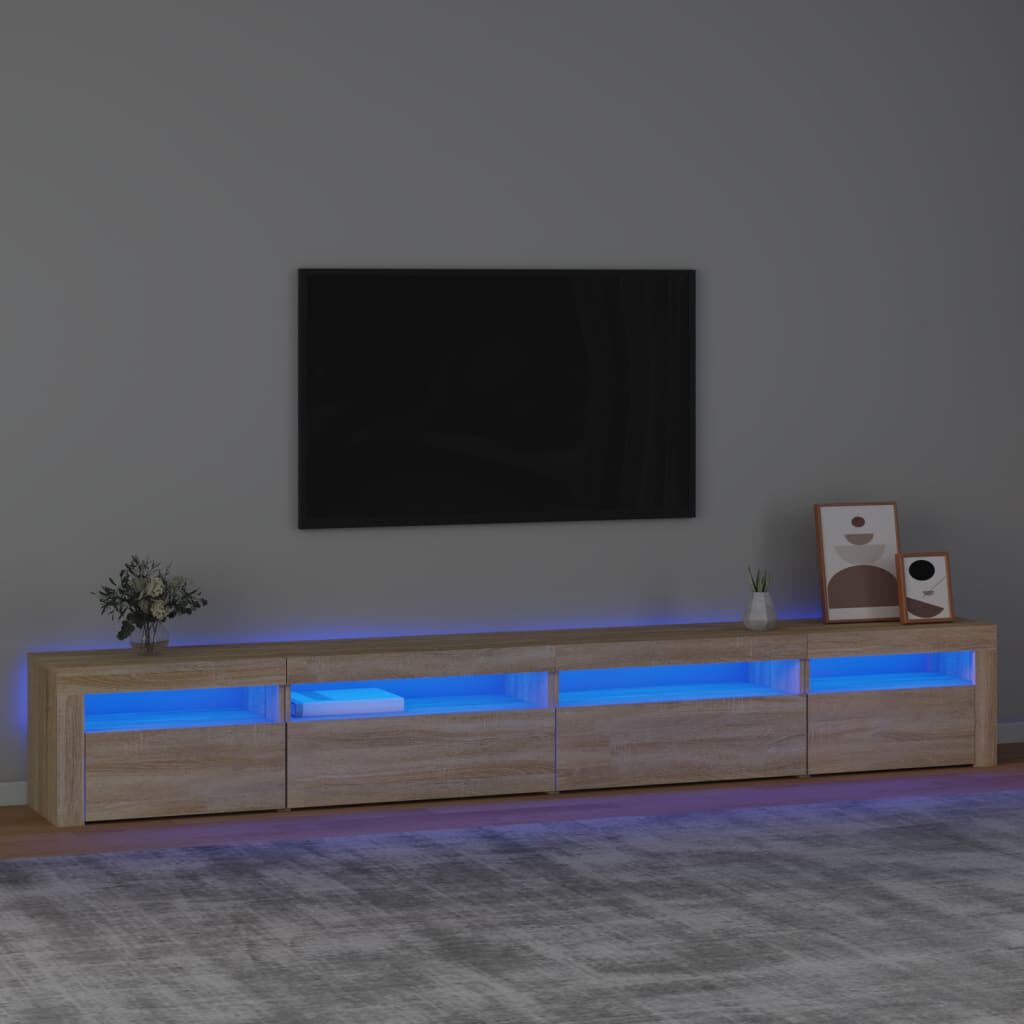 vidaXL Έπιπλο Τηλεόρασης με LED Sonoma Δρυς 270x35x40 εκ.