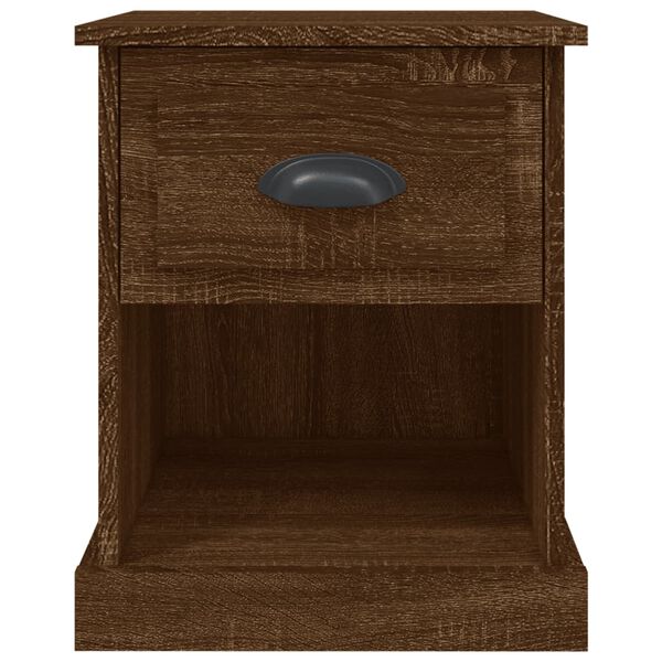 vidaXL Κομοδίνα 2 τεμ. Καφέ Δρυς 39x39x47,5 εκ. από Επεξεργασμένο Ξύλο