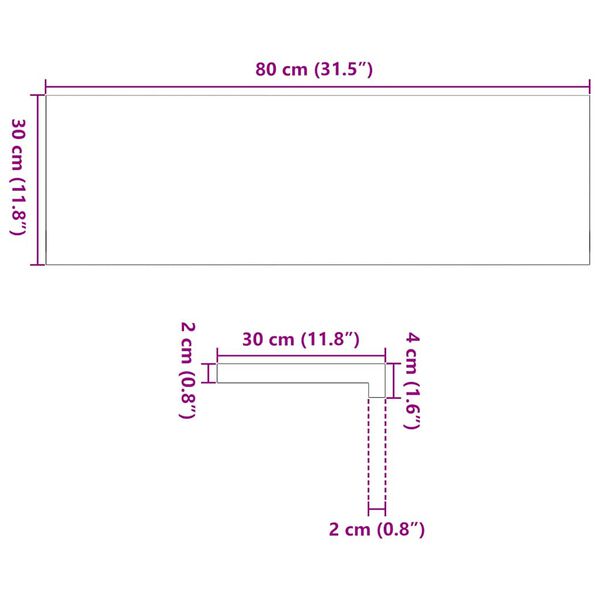 vidaXL Περβάζια παραθύρων 2 τεμ. Σκ. Καφέ 80x30x2 εκ. Μασίφ Ξύλο Δρυός