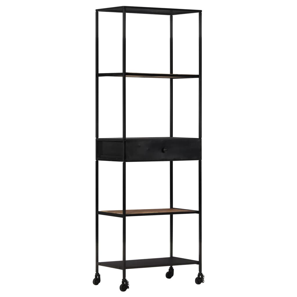 vidaXL Βιβλιοθήκη 60x35x180 εκ. από Ακατέργαστο Ξύλο Μάνγκο & Σίδηρο
