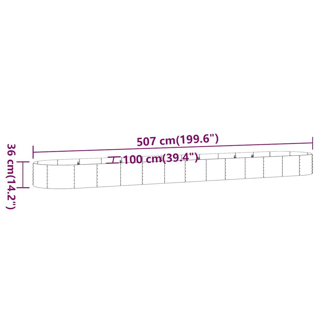 vidaXL Ζαρντινιέρα Ανθρακί 507x100x36εκ Γαλβανισμένος χάλυβας