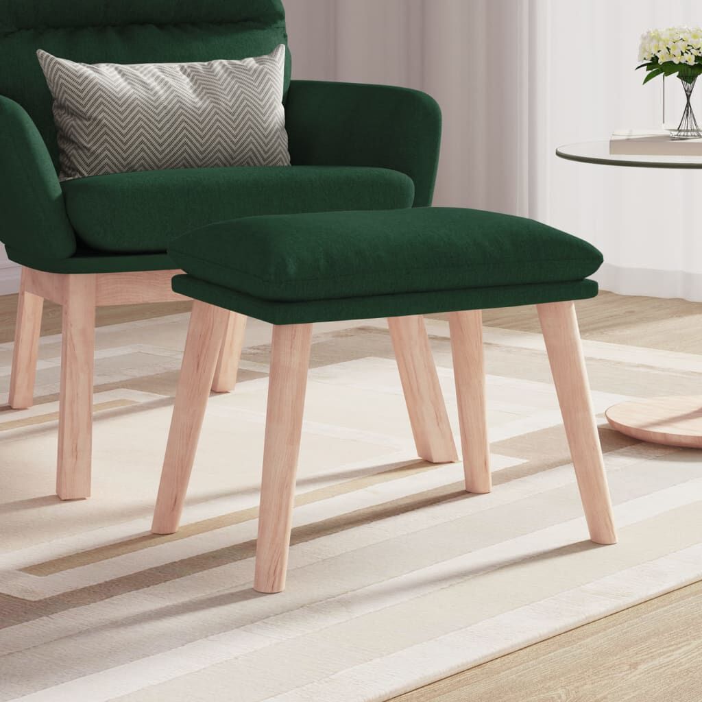 vidaXL Υποπόδιο Σκούρο Πράσινο 45 x 29,5 x 35 εκ. Υφασμάτινο
