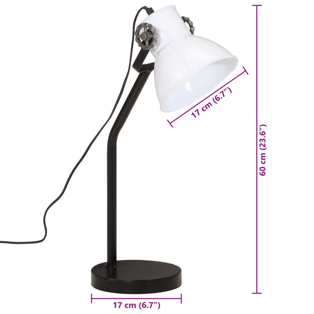 vidaXL Φωτιστικό Γραφείου 25 W Λευκό 17x17x60 εκ. Ε27