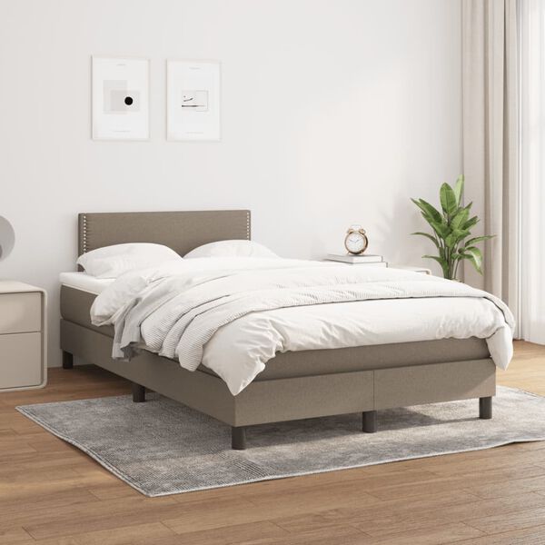 vidaXL &Kappa;&rho;&epsilon;&beta;ά&tau;&iota; Boxspring &mu;&epsilon; &Sigma;&tau;&rho;ώ&mu;&alpha; Taupe 120x190 &epsilon;&kappa;. &Upsilon;&phi;&alpha;&sigma;&mu;ά&tau;&iota;&nu;&omicron;