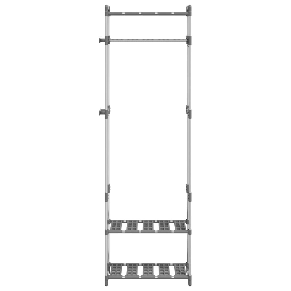 vidaXL Κρεμάστρα Ρούχων με 3 Επίπεδα Ασημί 59x29x192 εκ. Αλουμίνιο