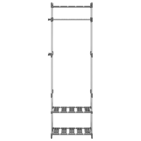 vidaXL Κρεμάστρα Ρούχων με 3 Επίπεδα Ασημί 59x29x192 εκ. Αλουμίνιο