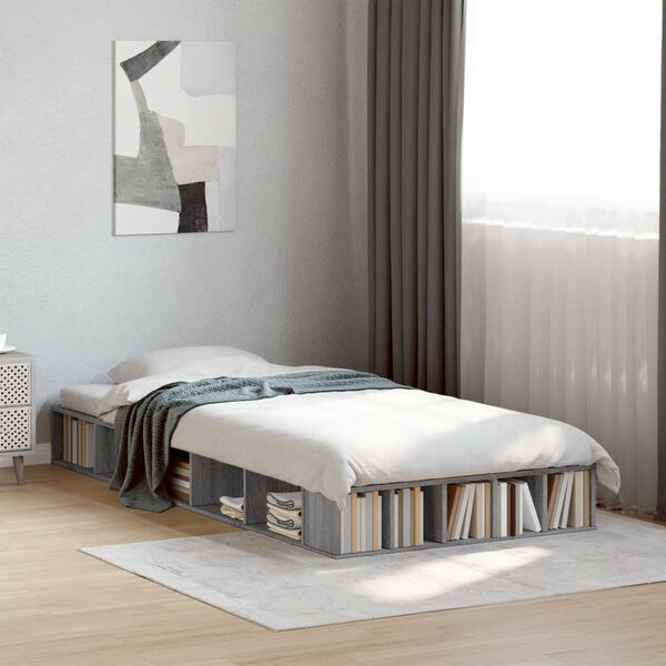 vidaXL Πλαίσιο Κρεβατιού Γκρι Sonoma 100x200 εκ. Επεξεργασμένο Ξύλο