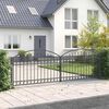 vidaXL Πύλη Φράχτη με κλειδαριά Γκρι 400 x 125 cm Ατσάλι