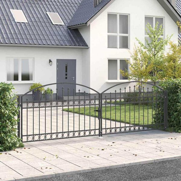 vidaXL Πύλη Φράχτη Άλλο Γκρι 400 x 125 cm Ατσάλι