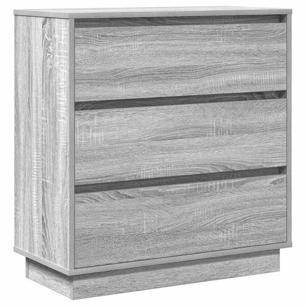 vidaXL Κομοδίνο με συρτάρι Γκρι 71 x 34.5 x 75 εκ. Επεξεργασμένο ξύλο