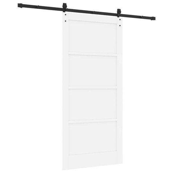vidaXL Συρόμενη Πόρτα ORKDAL Λευκό 93 x 202 cm Μασίφ ξύλο πεύκου
