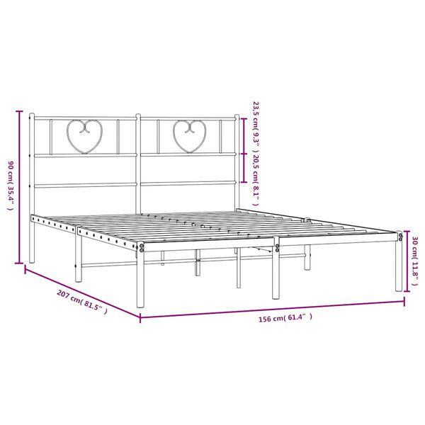 vidaXL Πλαίσιο Κρεβατιού με Κεφαλάρι Λευκό 150 x 200 εκ. Μεταλλικό