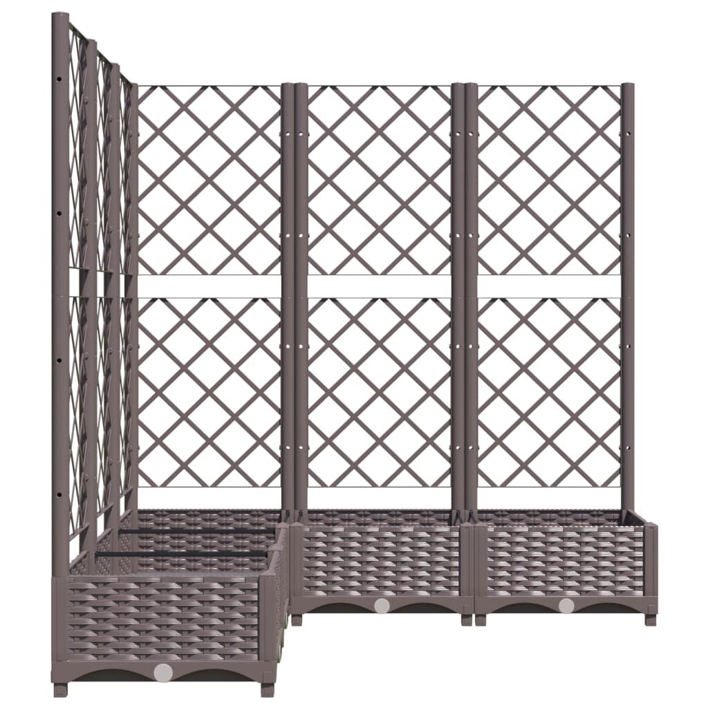 vidaXL Ζαρντινιέρα Κήπου με Καφασωτό Καφέ 120x120x121,5 εκ. από PP