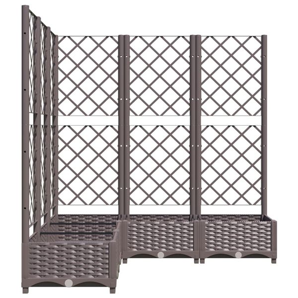 vidaXL Ζαρντινιέρα Κήπου με Καφασωτό Καφέ 120x120x121,5 εκ. από PP
