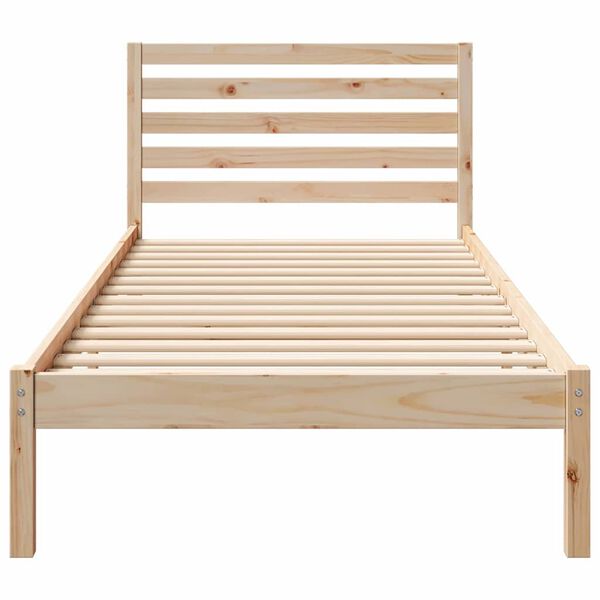 vidaXL Σκελετός Κρεβατιού Καφέ 100 x 220 cm Μασίφ ξύλο πεύκου