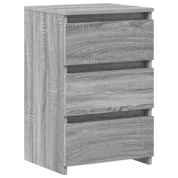 vidaXL Κομοδίνα 2 τεμ. Γκρι Sonoma 40x35x62,5 εκ. Επεξεργασμένο Ξύλο