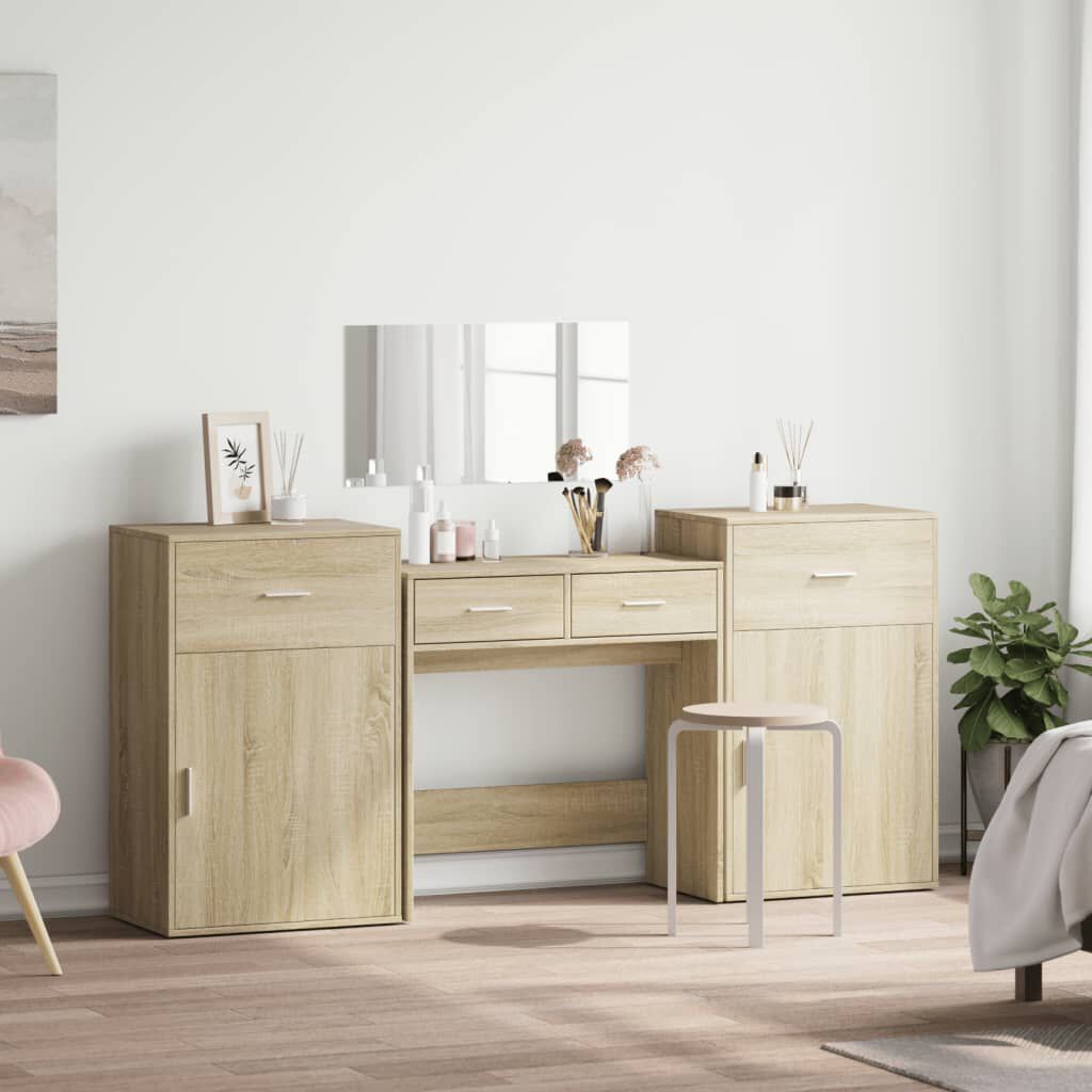 vidaXL Μπουντουάρ Σετ 4 Sonoma Δρυς από Επεξεργασμένο Ξύλο