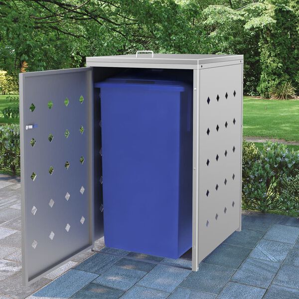 vidaXL Πλαίσιο για Κάδο Απορριμμάτων με Ρόδες 240 L Ανοξείδωτο Ατσάλι