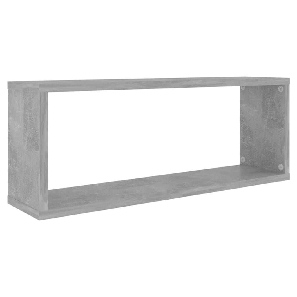 vidaXL Ράφια Κύβοι Τοίχου 2 τεμ. Γκρι Σκυρ. 60x15x23εκ. από Επεξ. Ξύλο
