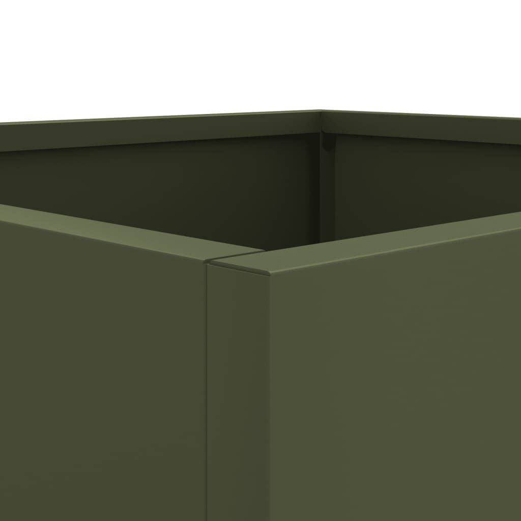 vidaXL Ζαρντινιέρα Λαδί 32x30x29 εκ. από Χάλυβα