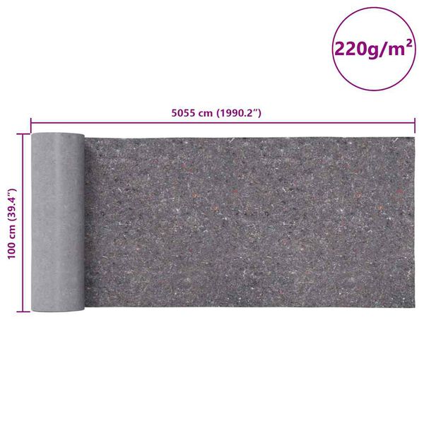 vidaXL Αντιολισθητικό μαλλί ζωγράφου 50 m 220 g/m² Γκρι