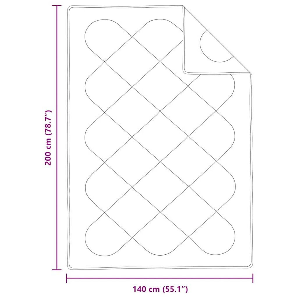 vidaXL Πάπλωμα με μαξιλάρι Λευκό 140 x 200 cm Μικροΐνες