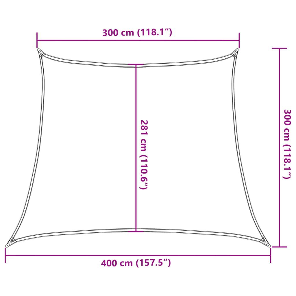 vidaXL Πανί Σκίασης Μαύρο 3/4 x 3 μ. από HDPE 160 γρ./μ²