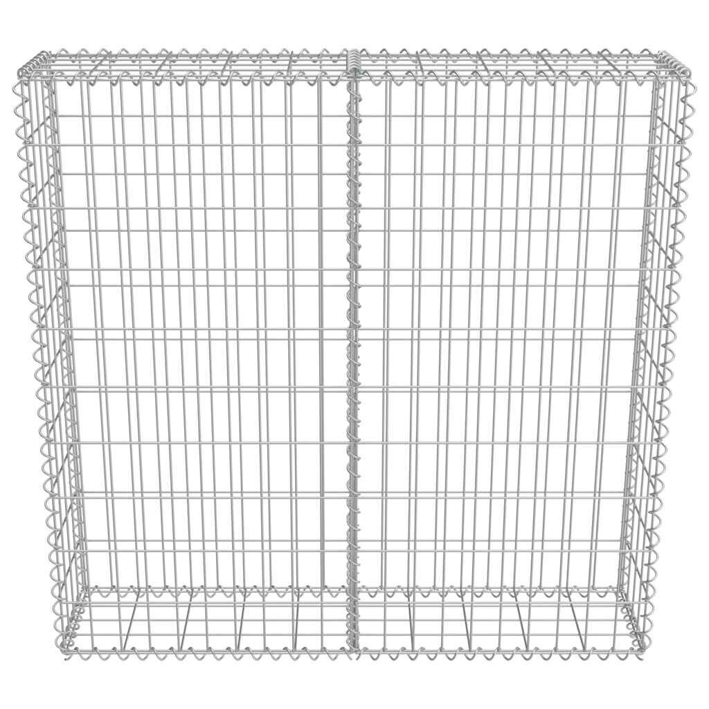 vidaXL Συρματοκιβώτιο Τοίχος 100x20x100 εκ. Γαλβαν.Χάλυβας + Καλύμματα