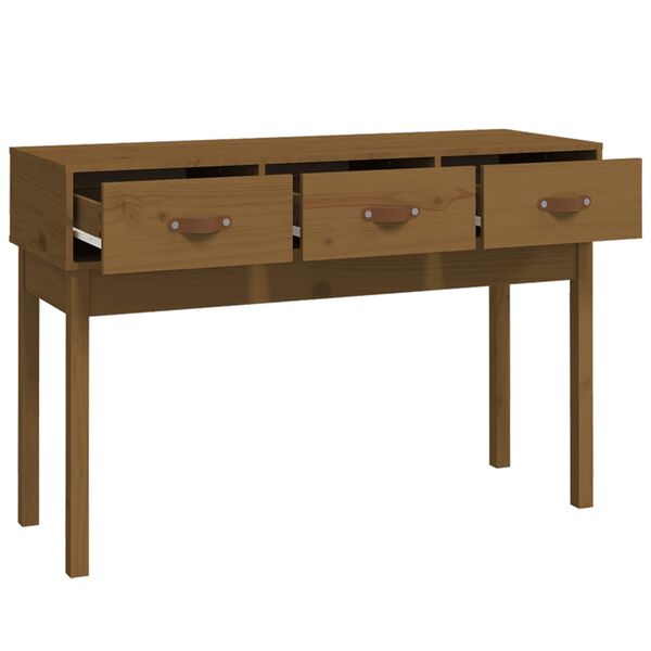 vidaXL Τραπέζι κονσόλα Καφέ μελί 114x40x75 εκ. Μασίφ Ξύλο Πεύκου