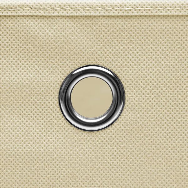 vidaXL Κουτιά Αποθήκευσης 10 τεμ. Κρεμ 32 x 32 x 32 εκ. Υφασμάτινα